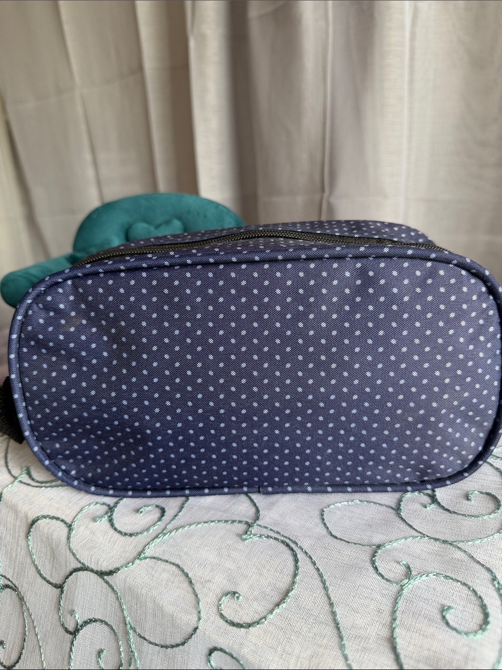 Ralph Lauren Chaps Navy Polka Dot Toiletry Bag